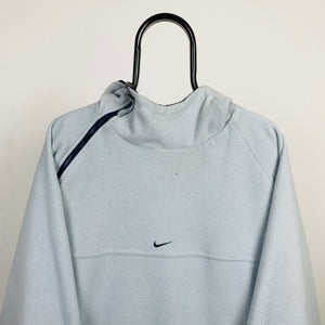 90s Nike Hex Reversible Sidewinder Fleece Coat Jacket Blue XL