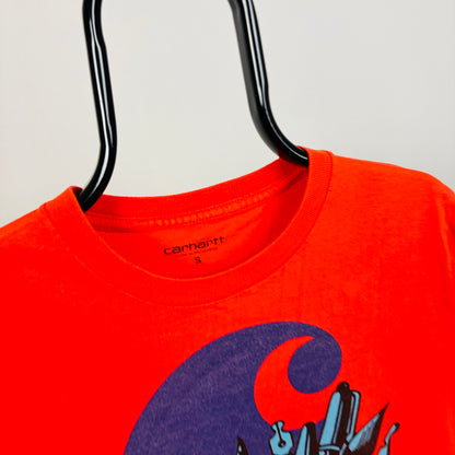 00s Carhartt Paint T-Shirt Red Small