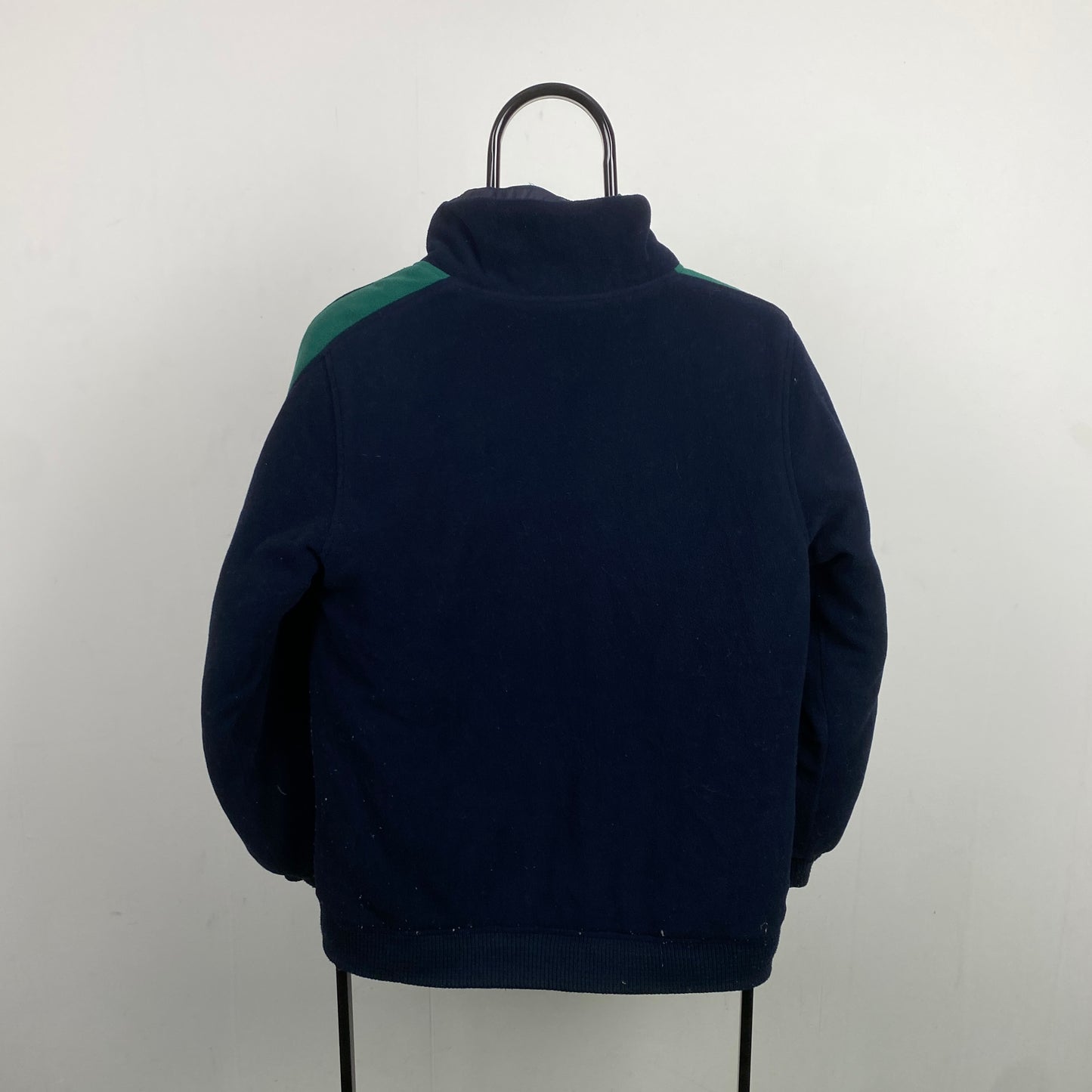 Retro Nautica Reversible Fleece Coat Jacket Green XL