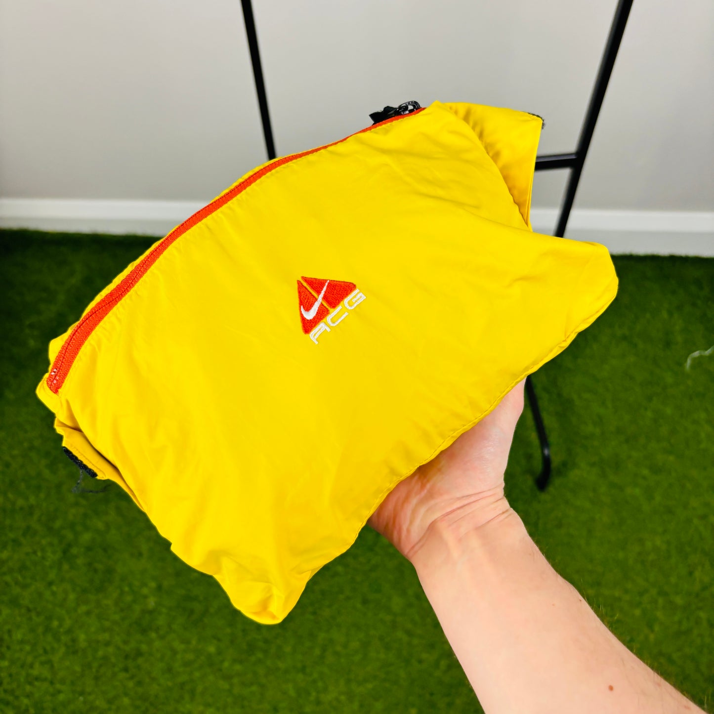 90s Nike ACG Packable Windbreaker Jacket Yellow Medium