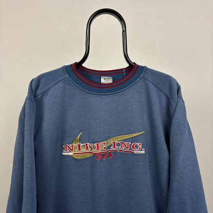 90s Nike Sweatshirt Blue Medium