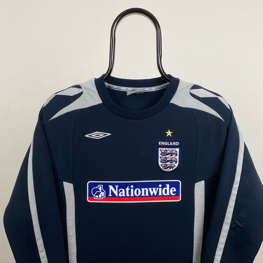 Retro Umbro England Sweatshirt Blue XS