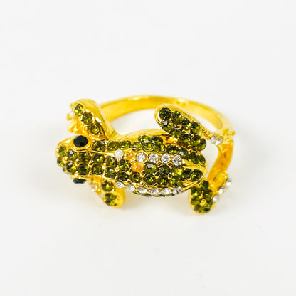 Gemstone Frog Ring Gold