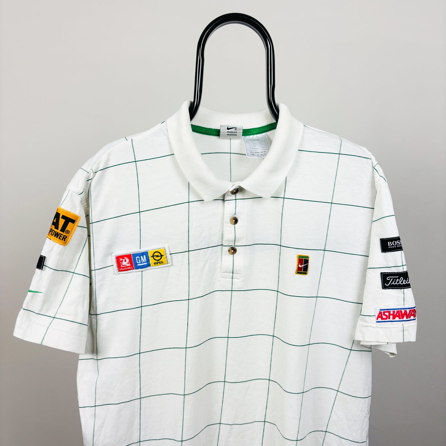 90s Nike Challenge Court Tournament Polo Shirt T-Shirt White Large