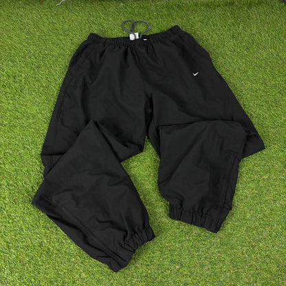 00s Nike Piping Tracksuit Jacket + Joggers Set Black Large