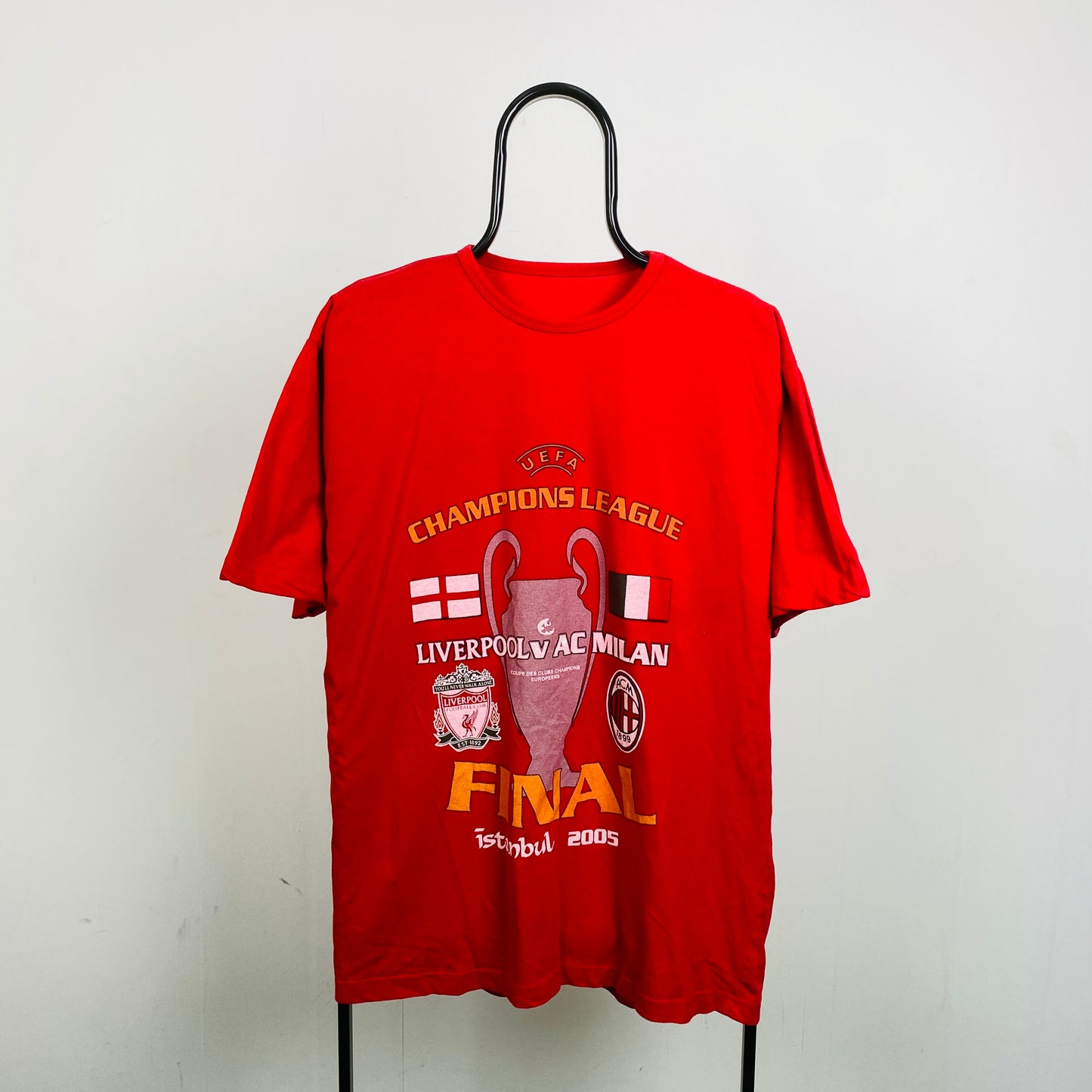 Retro 90s Liverpool Champions League T-Shirt Red XL