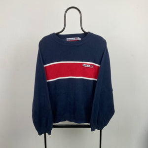 Retro Reebok Knit Sweatshirt Blue Large
