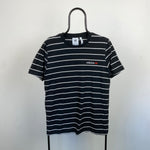 00s Adidas Striped T-Shirt Black Medium