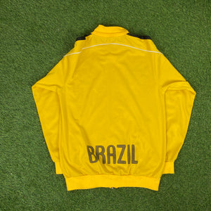 00s Nike Brazil Piping Jacket + Joggers Set Yellow Medium