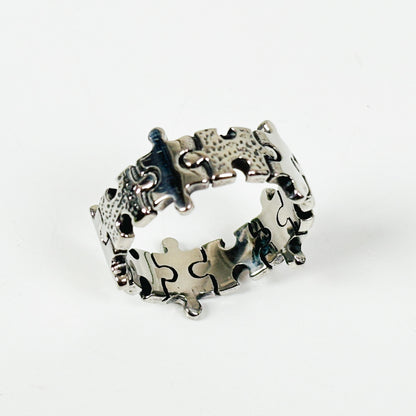 Retro Jigsaw Ring .925 Silver