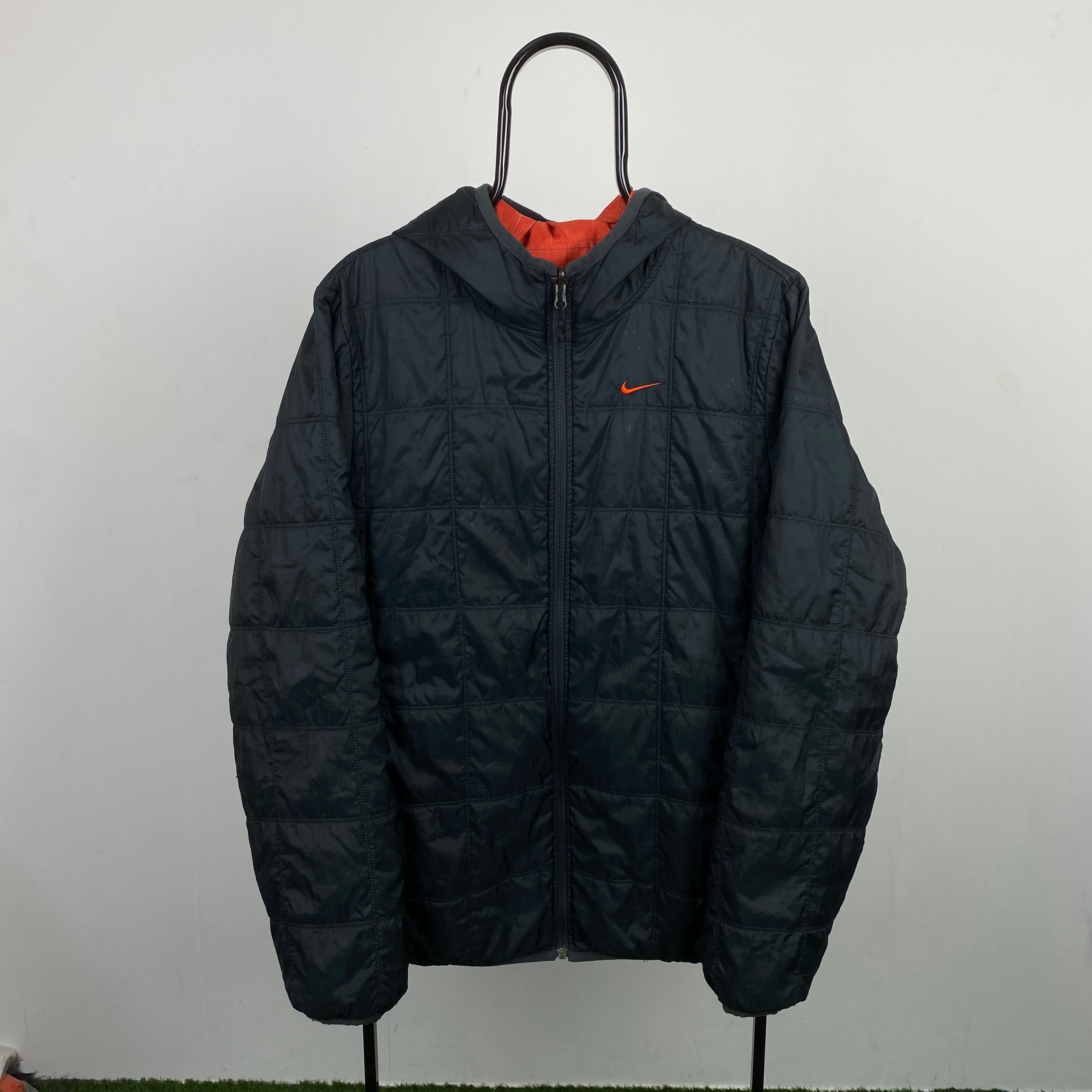 00s Nike Reversible Puffer Jacket Black Medium