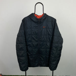 00s Nike Reversible Puffer Jacket Black Medium