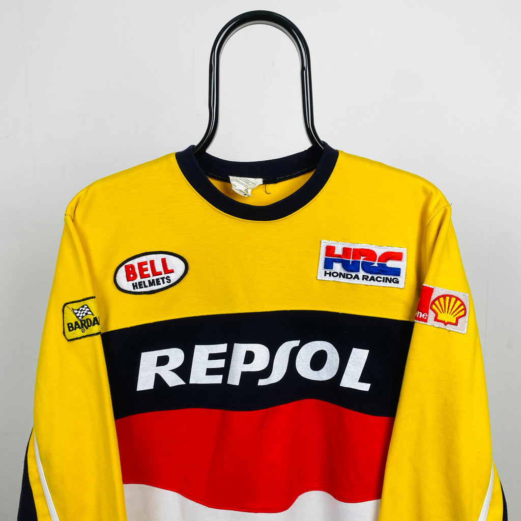 Retro Valentino Rossi Racing Sweatshirt Yellow Large