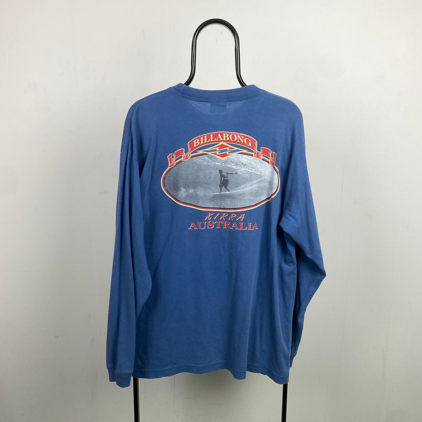 Retro 90s Billabong Long Sleeve T-Shirt Blue Medium