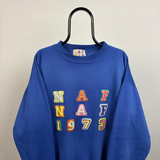 90s Naf Naf Sweatshirt Blue XL