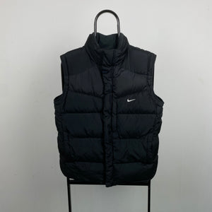 00s Nike Down Puffer Gilet Jacket Black Medium