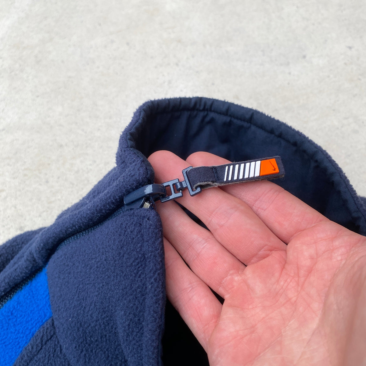 90s Nike Reversible Sidewinder Fleece Coat Jacket Blue Medium