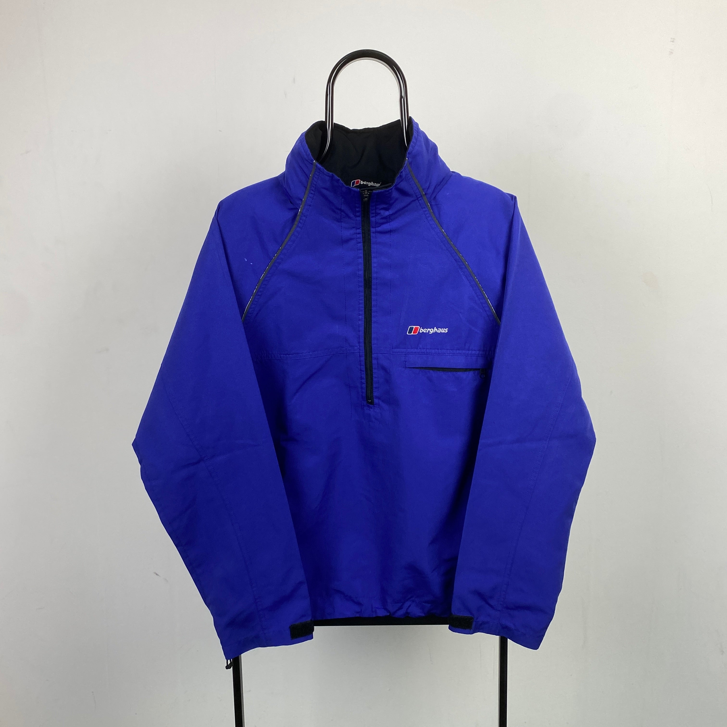 Retro Berghaus Waterproof Windbreaker Jacket Blue Small