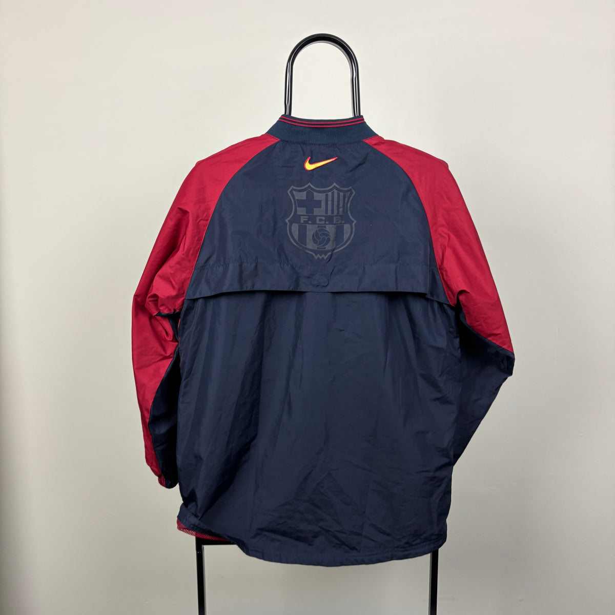 90s Nike Barcelona Windbreaker Jacket Blue Red Small