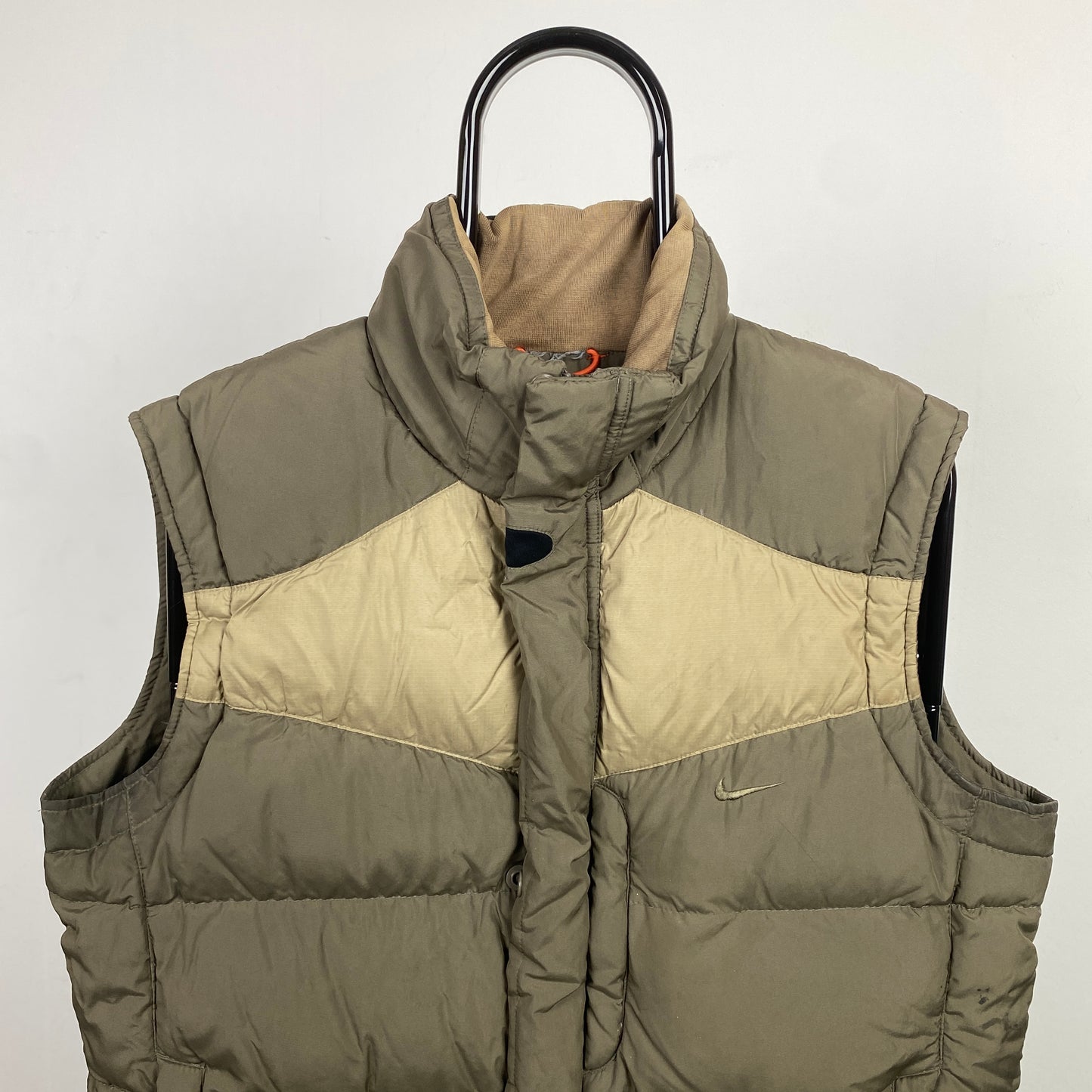 00s Nike Puffer Gilet Jacket Brown Large