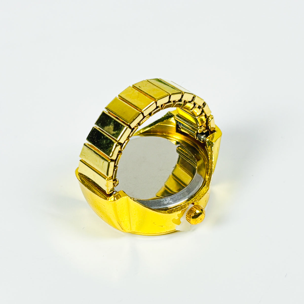 Adjustable Watch Ring Gold Red
