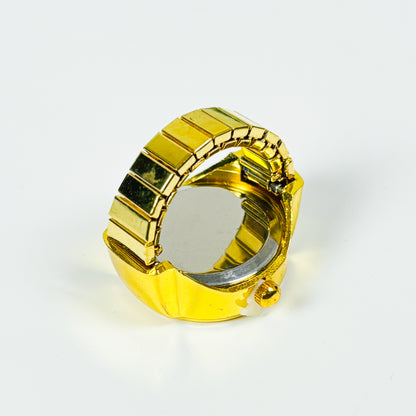 Adjustable Watch Ring Gold Red