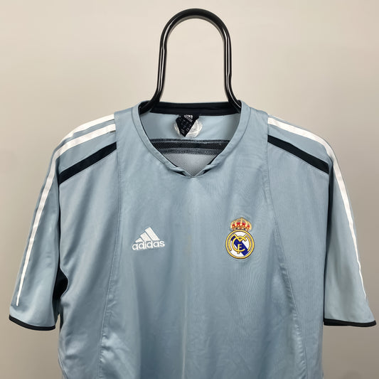 00s Adidas Real Madrid Football Shirt T-Shirt Grey Medium