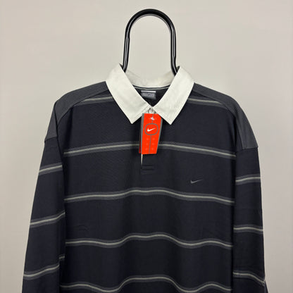 00s Nike Rugby Sweatshirt Black XL