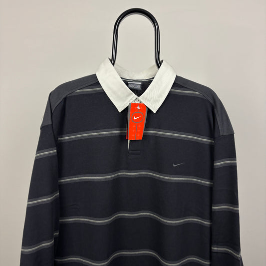 00s Nike Rugby Sweatshirt Black XL