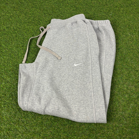 00s Nike Wide Leg Cotton Joggers Grey Medium