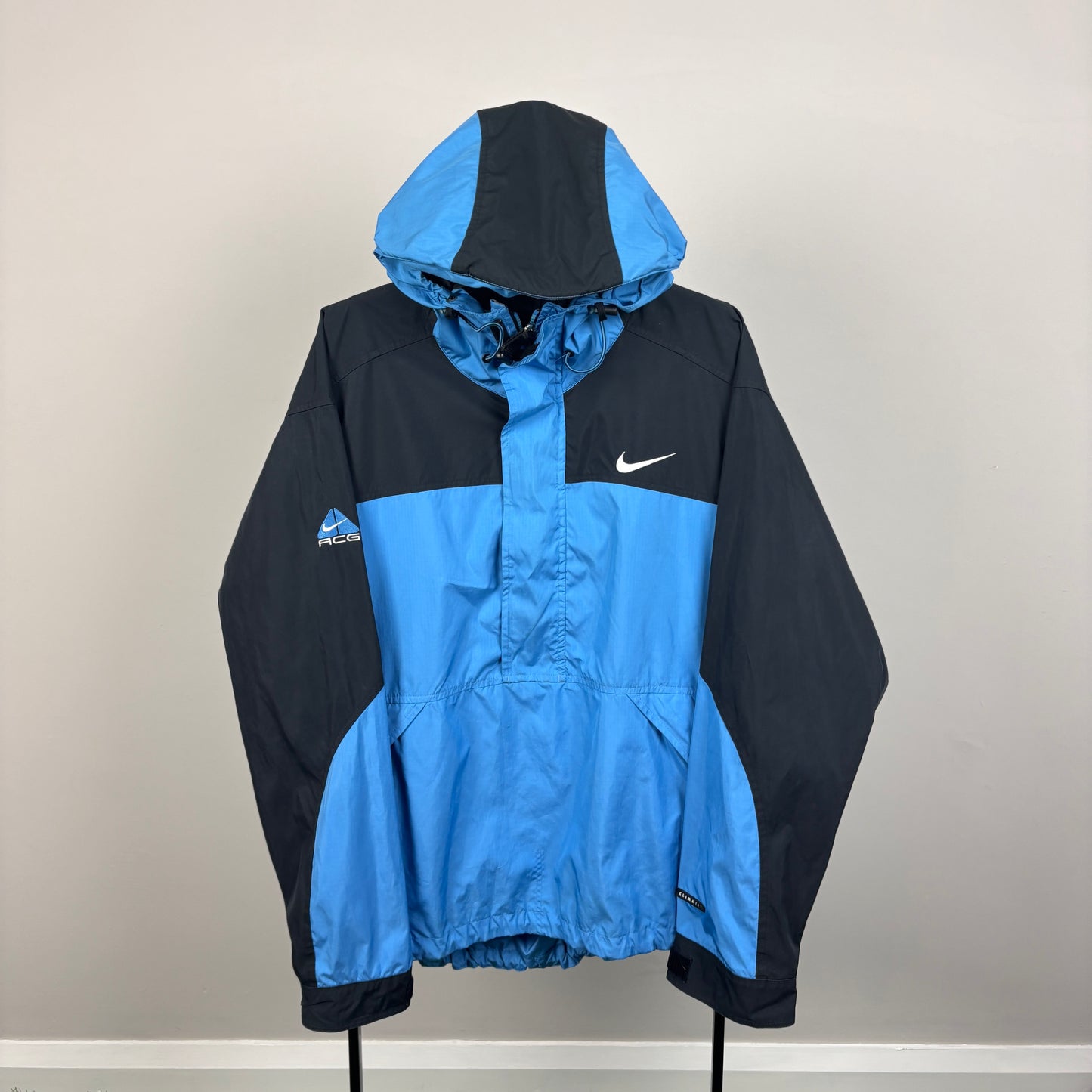 90s Nike ACG Packable Windbreaker Jacket Blue Medium
