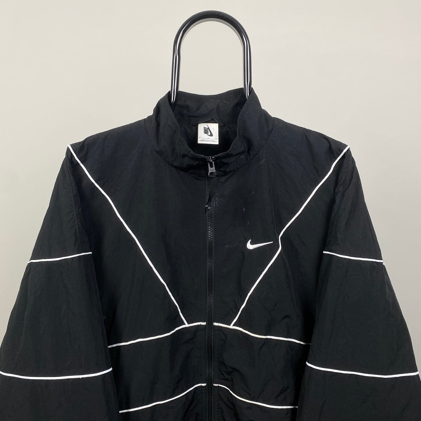 00s Nike Piping Windbreaker Jacket Black XL