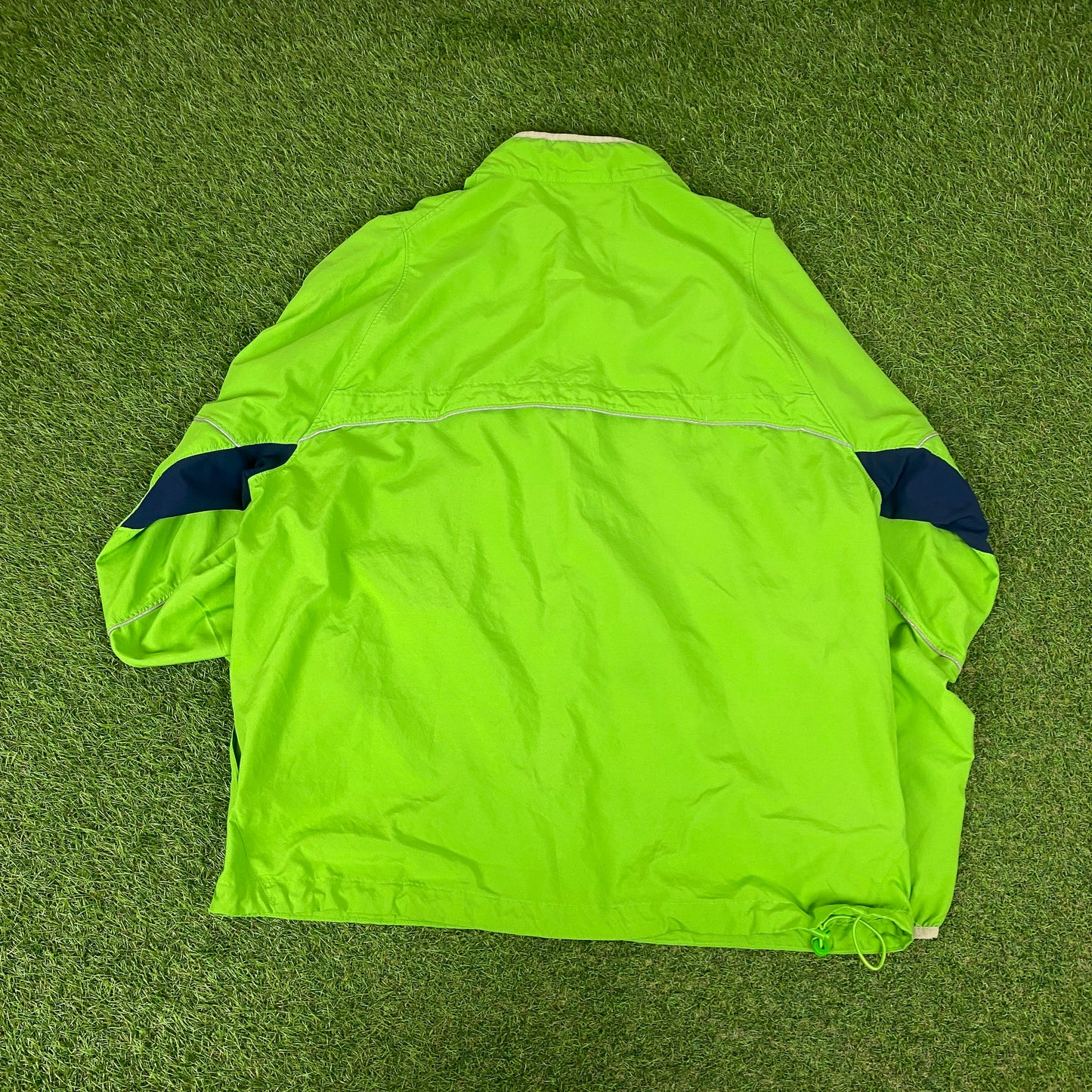 00s Nike Piping Windbreaker Tracksuit Set Jacket + Joggers Green XL