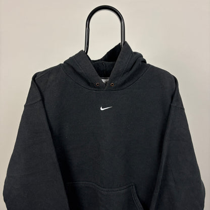 00s Nike Centre Swoosh Hoodie Black Large