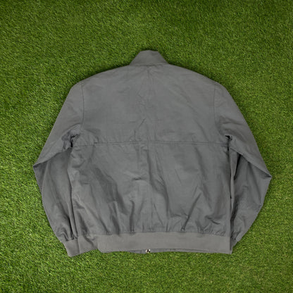 00s Nike Waterproof Tracksuit Jacket + Joggers Set Grey Large