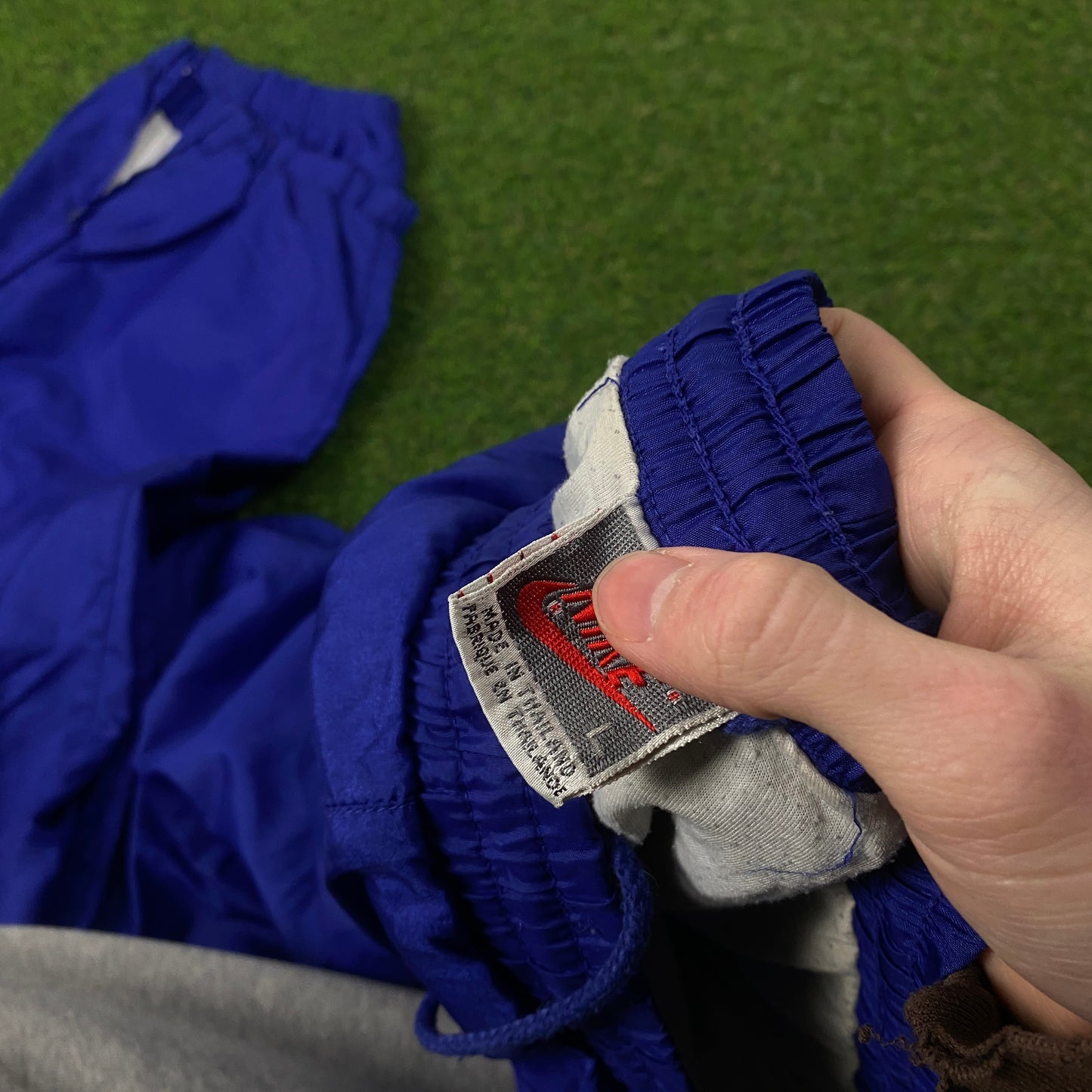 90s Nike Shell Joggers Blue Large