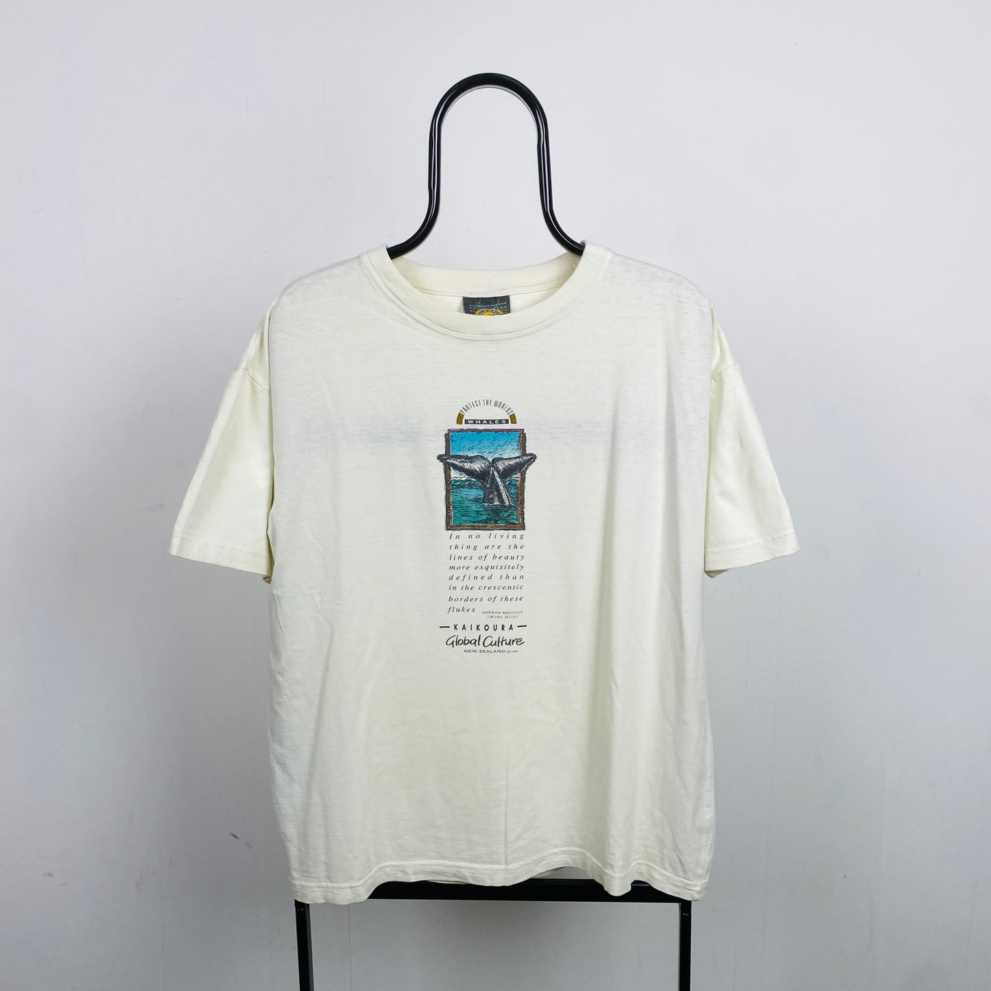 Retro 90s Whale T-Shirt White Medium