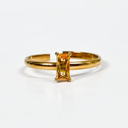 Birthstone Band Ring Stackable Gold