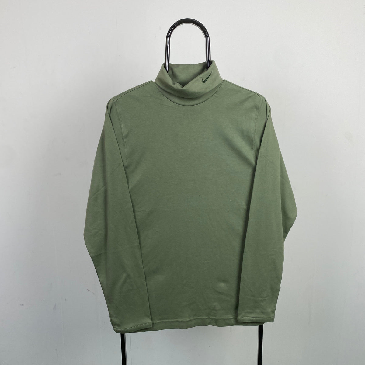 00s Nike Roll Neck Sweatshirt Green XS