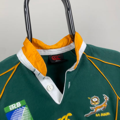 00s Canterbury South Africa Rugby Shirt T-Shirt Green XS