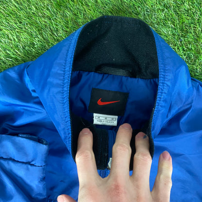 90s Nike Piping Windbreaker Jacket + Joggers Set Blue Medium