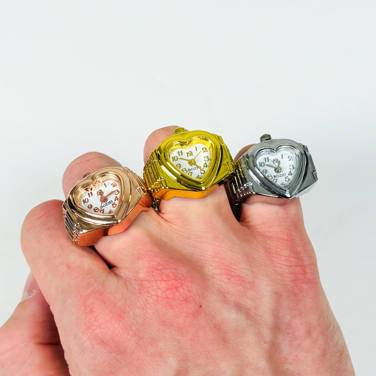 Heart Watch Ring Gold