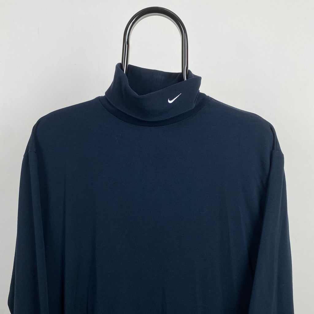 00s Nike Golf Roll Neck Sweatshirt Blue XL