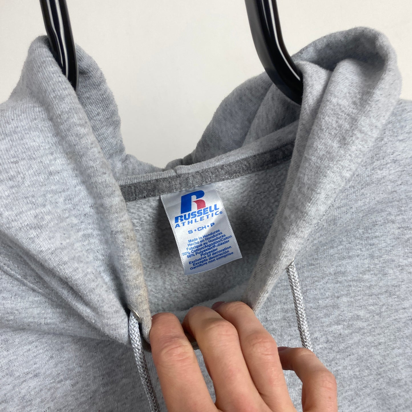 Retro Russell Athletic Hoodie Grey Small