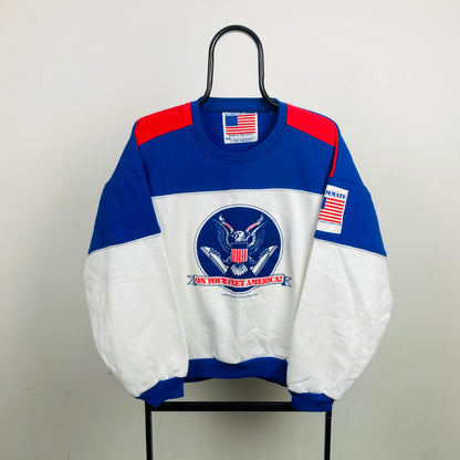 Retro 90s America Sweatshirt White Medium