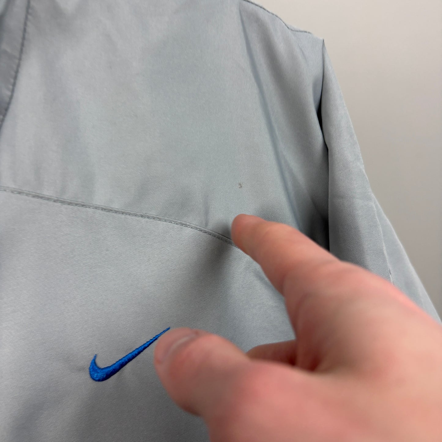 00s Nike Piping Windbreaker Jacket Grey Small