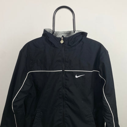 00s Nike Reversible Piping Fleece Coat Jacket Black Small