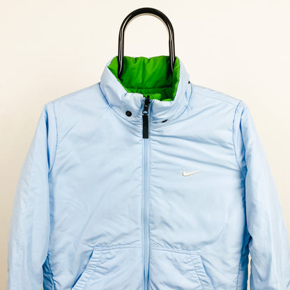 00s Nike Reversible Puffer Coat Jacket Blue Small