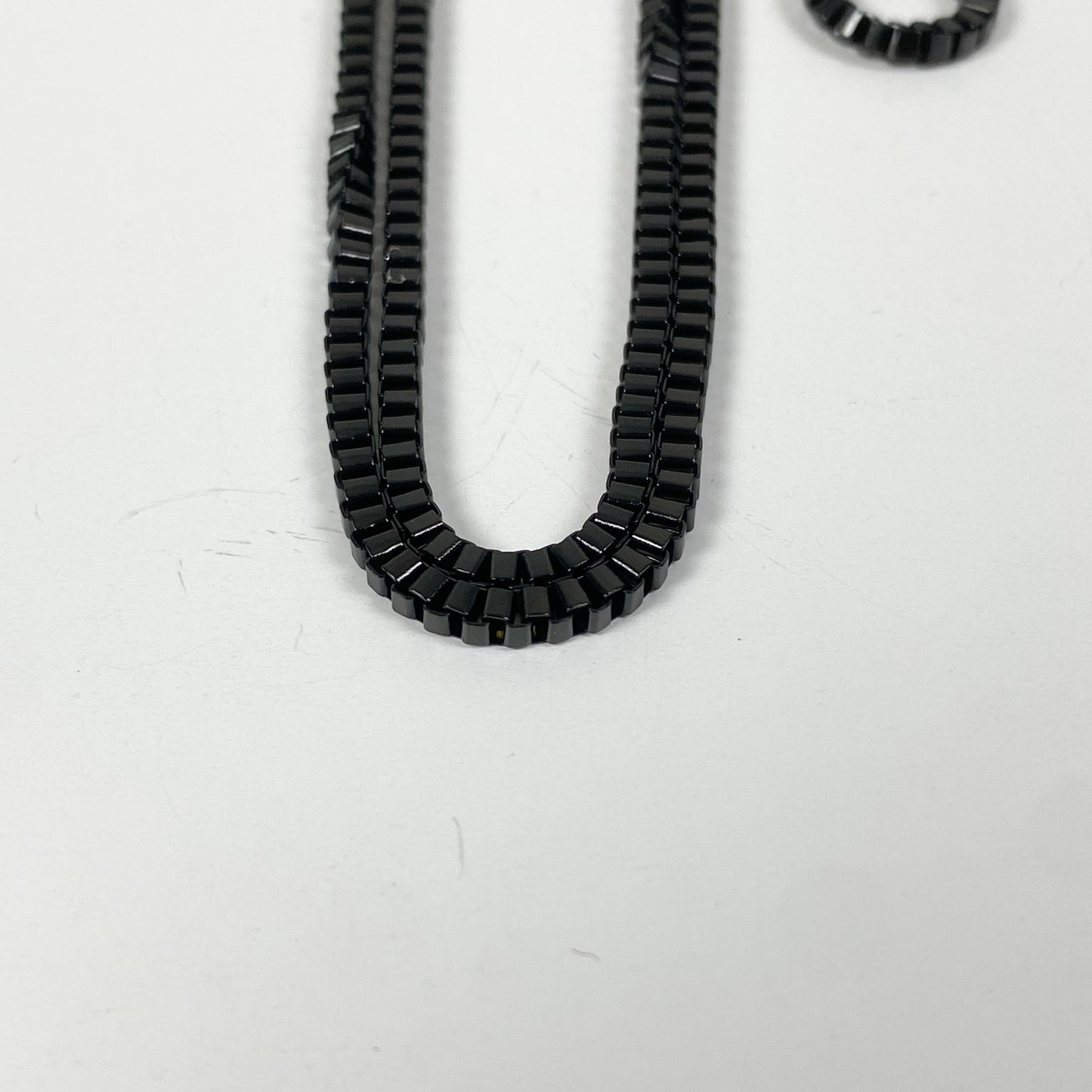 Micro Tennis Chain Necklace Black Steel