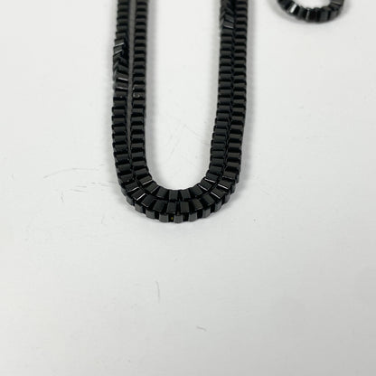 Micro Tennis Chain Necklace Black Steel